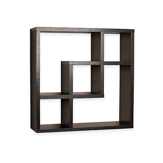 Alternate image 1 for Danya B™ Geometric Intersecting Squares Laminated Wall Shelf in Black