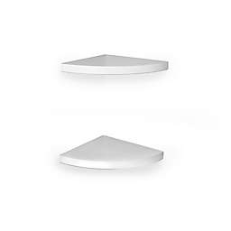 Danya B™ Veneer Radial Corner Shelves in Laminated White (Set of 2)
