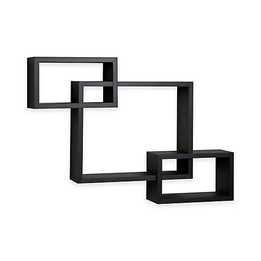 Alternate image 1 for Danya B™ Intersecting Cubbies Wall Shelf in Black