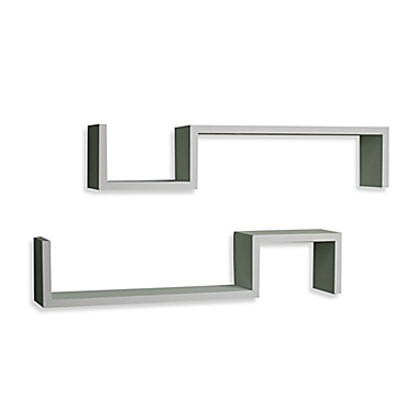 Danya B&trade; &quot;S&quot; Wall Mount Shelves in Laminated White (Set of 2). View a larger version of this product image.
