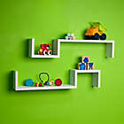Alternate image 2 for Danya B&trade; &quot;S&quot; Wall Mount Shelves in Laminated White (Set of 2)