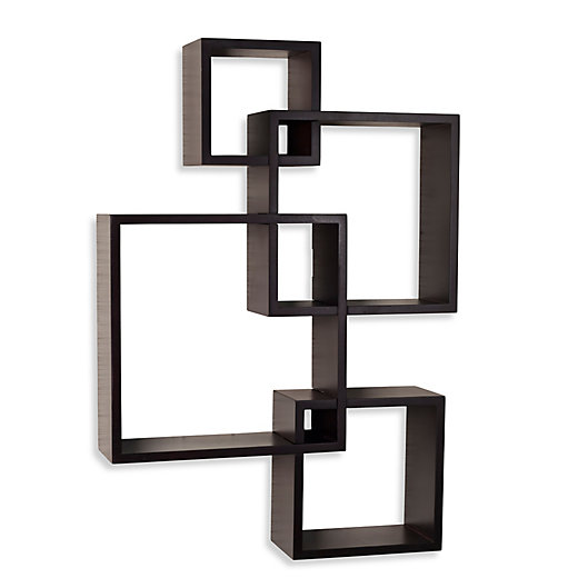 Alternate image 1 for Danya B™ Intersecting Cube Shelves in Laminated Espresso
