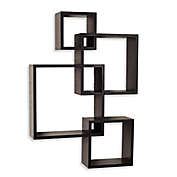 Danya B&trade; Intersecting Cube Shelves in Laminated Espresso