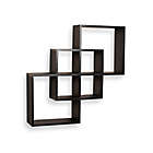 Alternate image 0 for Danya B&trade; Intersecting Squares Wall Shelf in Laminated Black