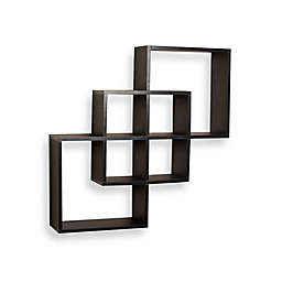 Danya B™ Intersecting Squares Wall Shelf in Laminated Black