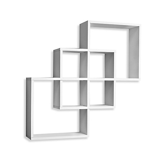 Alternate image 1 for Danya B™ Intersecting Squares Wall Shelf in White