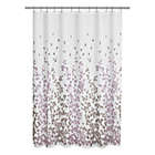Alternate image 1 for Maytex Leaf Print Fabric Shower Curtain in Purple