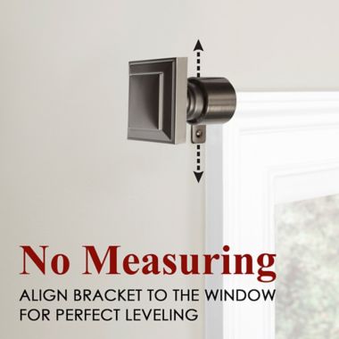 Maytex Premium Smart 48-Inch to 120-Inch Adjustable Single Curtain Rod Set in Graphite. View a larger version of this product image.