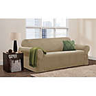 Alternate image 1 for Zenna Home Smart Fit Stretch Suede Sofa Slipcover in Tan