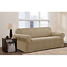 Alternate image 0 for Zenna Home Smart Fit Stretch Suede Sofa Slipcover in Tan