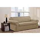Alternate image 0 for Zenna Home Smart Fit Stretch Suede 2-Piece Sofa Slipcover in Tan