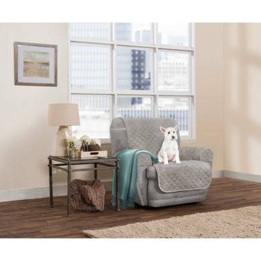 Zenna Home Smart Fit Plush 3-Piece Waterproof Recliner Cover in Grey. View a larger version of this product image.