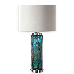 Uttermost Almanzora Brushed Nickel Table Lamp in Blue