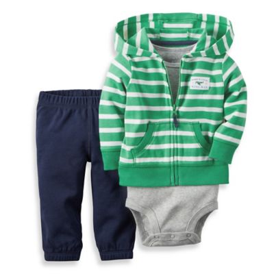 green and white striped hoodie