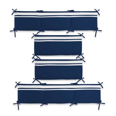 navy crib bumper