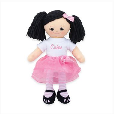 Personalized Ballerina Doll with Tutu and Bow in Pink/White. View a larger version of this product image.