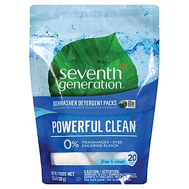 Seventh Generation&reg; 20-Count Free and Clear Dishwasher Detergent Packs. View a larger version of this product image.