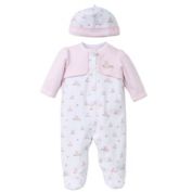 Little Me&reg; Baby Bunnies 2-Piece Footie with Faux Jacket and Hat Set