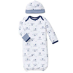 Little Me® 2-Piece Puppy Toile Gown and Hat Set