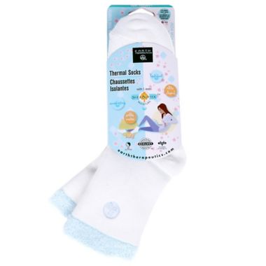 Earth Therapeutics&reg; Shea Butter Thermal Socks in Blue. View a larger version of this product image.