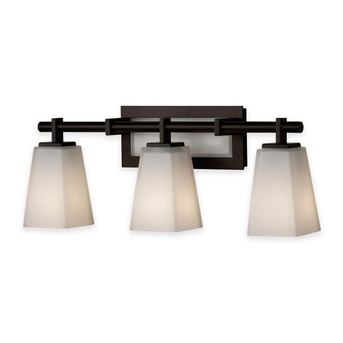 Feiss Clayton 3 Light Bath Vanity Fixture In Oil Rubbed Bronze