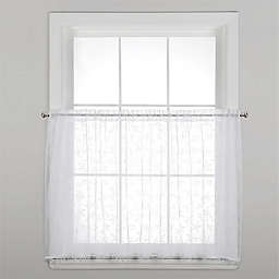 Starfish Window Curtain Tier Pair with Trim in White