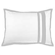 Wamsutta&reg; Hotel Border King Pillow Sham in White/Silver