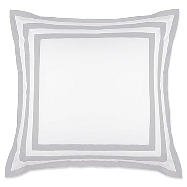 Wamsutta&reg; Hotel Border European Pillow Sham in White/Silver. View a larger version of this product image.