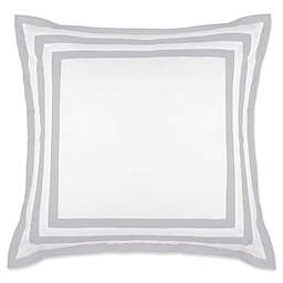 Wamsutta® Hotel Border European Pillow Sham in White/Silver