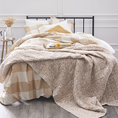 Bee &amp; Willow&trade; Yarn Dye Buffalo Check 3-Piece Full/Queen Comforter Set in Linen
