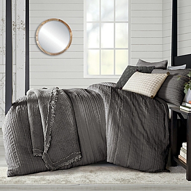 Bee &amp; Willow&trade; Fringe Stripes Jacquard 3-Piece Full/Queen Comforter Set in Grey. View a larger version of this product image.