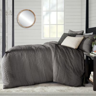 Bee &amp; Willow&trade; Fringe Stripes Jacquard 3-Piece Full/Queen Comforter Set in Grey