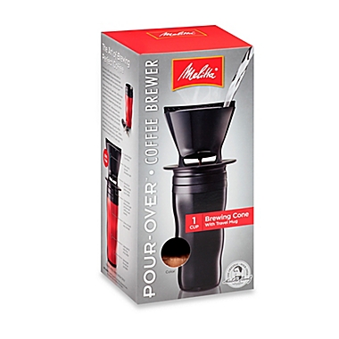 Melitta&reg; Pour-Over Coffee Brewer with Travel Mug in Black. View a larger version of this product image.