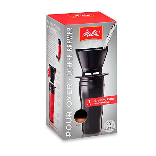 Alternate image 1 for Melitta® Pour-Over Coffee Brewer with Travel Mug in Black