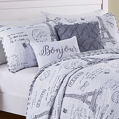 VCNY Home Paris Night Reversible King Quilt Set in Taupe. View a larger version of this product image.