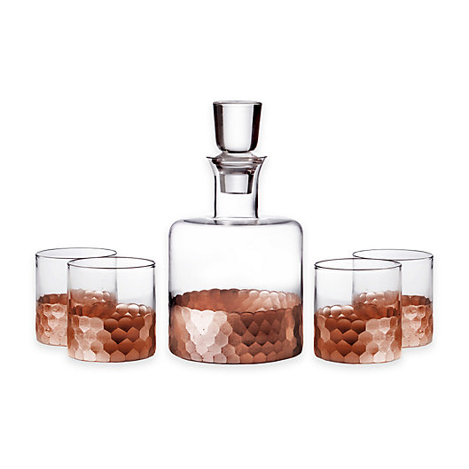 Alternate image 1 for Fitz and Floyd® Daphne 5-Piece Small Whiskey Decanter Set in Copper