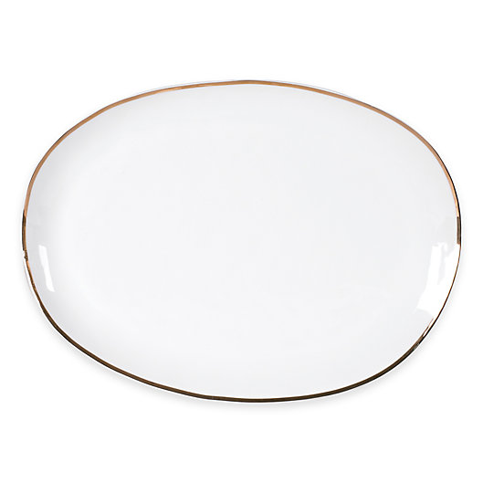 Alternate image 1 for Olivia & Oliver™ Harper Organic Shape Gold 16-Inch Oblong Platter
