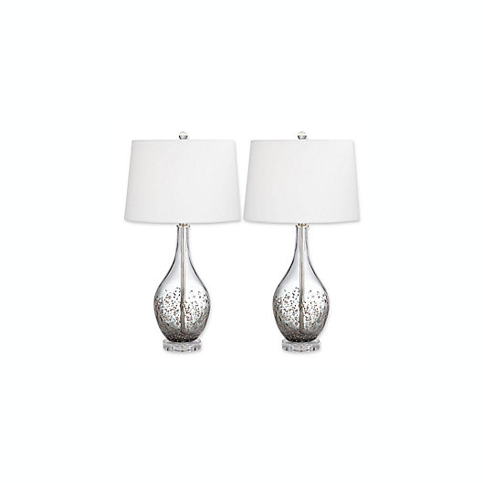 Sparrow Glass Table Lamps Set Of 2, Hunter Bronze Modern Usb Accent Table Lamps