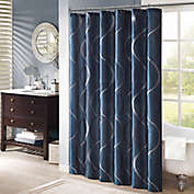 Madison Park Serendipity Embroidered Shower Curtain in Navy