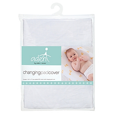 aden + anais&trade; essentials Changing Pad Cover in White. View a larger version of this product image.