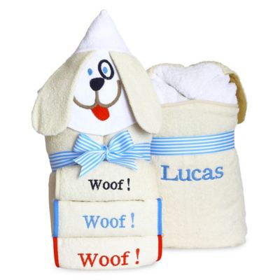 Silly Phillie&reg; Creations Puppy Hooded Baby Boy Towel Set