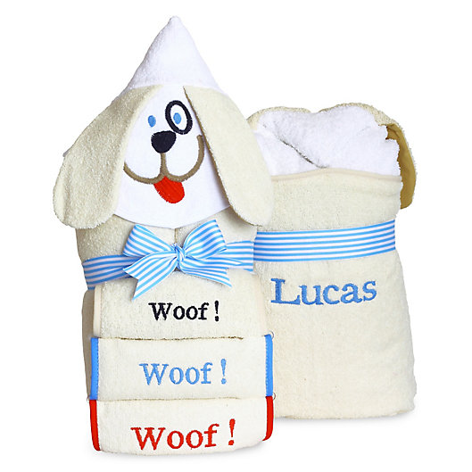 Alternate image 1 for Silly Phillie® Creations Puppy Hooded Baby Boy Towel Set