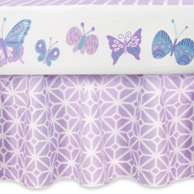 purple ruffle crib skirt