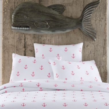 Lamont Home&trade; Anchors King Pillow Sham in White/Red. View a larger version of this product image.