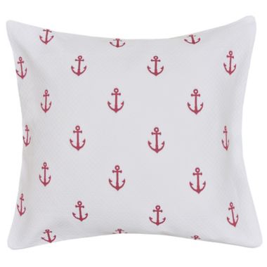 Lamont Home&trade; Anchors King Pillow Sham in White/Red. View a larger version of this product image.