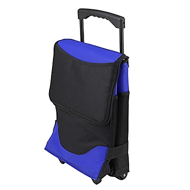 Picnic at Ascot 32-Can Collapsible Rolling Cooler in Blue. View a larger version of this product image.