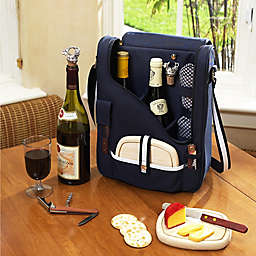 Picnic at Ascot Bold Two Bottle Wine & Cheese Cooler with Glasses