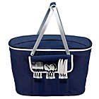 Alternate image 1 for Picnic at Ascot Collapsible Insulated Picnic Basket for 4 in Navy
