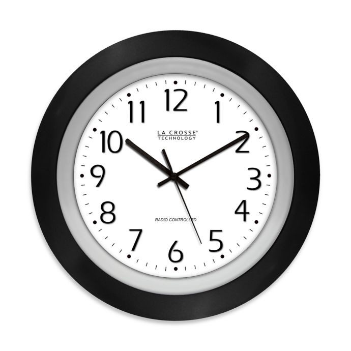 La Crosse Technology 10Inch Atomic Analog Wall Clock in Black Bed Bath and Beyond Canada