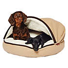 Alternate image 0 for Precious Tails 25-Inch Plush Felt Sherpa Pet Cave Bed in Tan